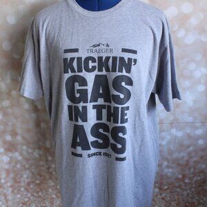 Traeger Men's L Gray Kickin Gas In The Ass Short Sleeve T-Shirt (Retired)